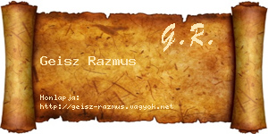 Geisz Razmus névjegykártya